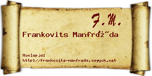 Frankovits Manfréda névjegykártya